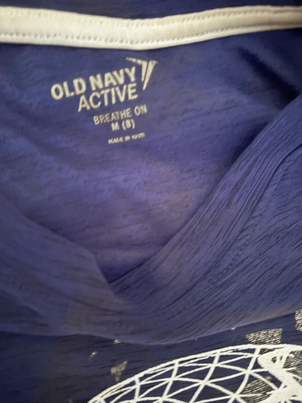 Old Navy Navy Tee with Cream Geometric Soccer Graphic